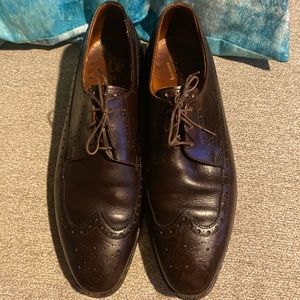 Brown Leather Frank Brothers Wingtip Oxfords 9.5B